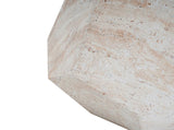 Outdoor/Indoor Lightweight Concrete Side Table,Hexagonal Round Travertine Accent Table N773P253775Z