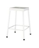 ZUN Counter Stool Metal White Powder Coating, Set of 2 B091P184053