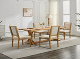French Decor Chairs Set of 2, Louis Dining Chairs with Square Backrest and Exquisitely Carved Solid 73379431