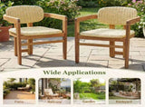 Outdoor Woven Rattan Chair Set Two Accent Chairs Stylish Outdoor Armchairs 2 Person Seating Group N719P431083N