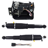 Pair Rear Air Suspension Shocks Compressor Pump for Cadillac Escalade Chevrolet Avalanche Suburban 01071748