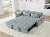 54.33 inch versatile foldable sofa bed in 3 lengths, modern sofa velvet pull-out bed, adjustable W2353P351264