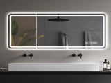 60X28 Inch LED Bathroom Mirror Vanity Mirrors with Front Lights Wall Mounted Anti-Fog Frameless Make W2071P402181
