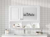 30 Inch Mirror Medicine Cabinet with Open Shelves, Wall Mounted Home Storage with Doors & Mirror, N710P322812K