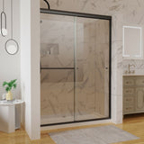50in. -54 in. x 72 in. Traditional Sliding Shower Door in Matte black with Clear Glass W637123851