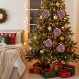 6PCS Set 3.9" Christmas Ball Ornaments Glass Hanging Decor for Holiday Tree Party Decor Vibrant 75322668