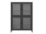 Classic Metal Storage Display with 4 Glass Doors 4 Shelves Bookcase Side W2378P176270