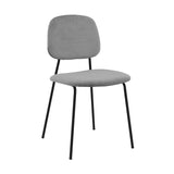 ZUN Metal Dining Chair with Velvet Upholstery, Set of 2, Black and Gray B056P161728