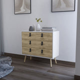 ZUN Kimball 3-drawer Dresser, Modern Chic Storage with Wooden Legs B128P176105