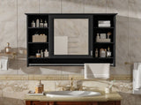 3-in-1 Bathroom Mirror Cabinet, 36-inch Wall Mounted Medicine Cabinet with Adjustable Shelf & Soft N710P358618B
