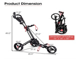 2-Step Folding Golf Cart - Durable Aluminum Frame with EVA Maintenance-Free Wheels 27263729
