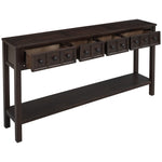 ZUN Rustic Entryway Console Table, 60" Long Sofa Table with two Different Size Drawers and Bottom Shelf 48408423