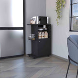 Clip Kitchen Cart, Single Door Cabinet, Four Casters -Black B20091839