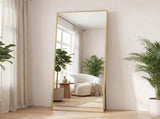 65"x24" Rectangle Full Length Mirror, Full Body Standing Mirror Floor Mirrors, Gold 26267599