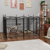 ZUN Dog Playpen Indoor 32 inch 8 Panels Metal Dog Pen Pet Dog Fence Outdoor Exercise Pen with Doors, W368P234000