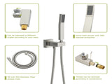 Shower System with Waterfall Tub Spout,12 Inch Wall Mounted Square Shower System with Rough-in W124381915