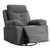 Power Recliner Glider Chair With Bluetooth Speaker 270 Degree Swivel With LED Light Side Arm With W1203P173383