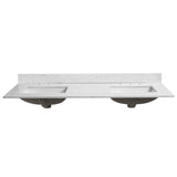 60"x 22" bathroom stone vanity top engineered color undermount ceramic sink and 3 faucet hole W1059P232304