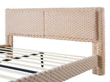 Simple Modern Camel Plush Soft Bed Comfortable Backrest Bedroom Bed,Queen N769P292572E