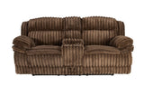 Manual Motion Loveseat Recliner Fur-Like Corduroy in Chocolate B089P296897