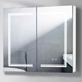LED Bathroom Wall Cabinet, Double Door Bathroom Mirror Cabinet, white 80523625