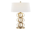 Linx 29" Contemporary Metal Table Lamp in Gold Metal and White Linen Shade from Grandview Gallery B202P224047