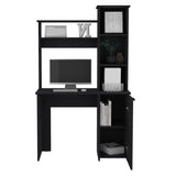 Carson Computer Desk with Hutch, Single Door Cabinet, Expansive Work Surface and 3-Tier Storage B070P188877