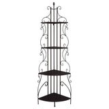 Cappuccino 4-shelf Corner Bookcase B062P145489