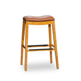 30" Bar Stool, Natural Finish, Saddle Leather Seat B04660610