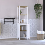 ZUN St. Clair Linen Cabinet, Two Interior Shelves, Two Open Shelves, Single Door B200P188851