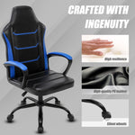 ZUN Video Gaming Computer Chair, Office Chair Desk Chair with Arms, Adjustable Height Swivel PU Leather 34607806