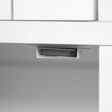 54.9" Kitchen Island with Drop Leaf, Power Outlet, Kitchen Storage Cart with 4 Door Shelves, Cross 57632975