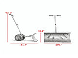 29" Rolling Snow Pusher Shovel, 10" Wheeled Snow Remover with Angle-Adjustable Handle for Driveway & 91393390