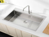 Stainless Steel Kitchen Sink, 30x22 Single Bowl, Overmount Handmade Sink in Dark Gray, with 83895540