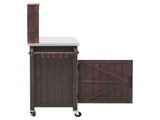 54.1" Outdoor Kitchen Island with High Shelf, Large Outdoor Potting Bench Table with Stainless Steel 39311171