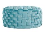 Round 24" Ottoman in Ice Blue Velvet B202P223705