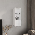 ZUN Wall Cabinet 43.3" H, with 1 Door and 3 Shelves, White B097P250867