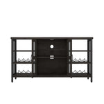 ZUN Industrial Wine Bar Cabinet, Liquor Storage Credenza, Sideboard with Wine Racks & Stemware Holder 80801520