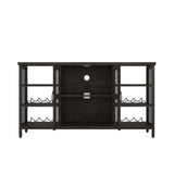 ZUN Industrial Wine Bar Cabinet, Liquor Storage Credenza, Sideboard with Wine Racks & Stemware Holder 80801520