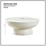 ZUN 35.43''Fiberglass Cream Style Coffee Table for Living Room,Apartment,Matte White Table front of the W2582P214940