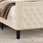 ZUN LIFT UP VELVET BEIGE FULL SIZE BED W2239P242444