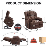 Dual Motor Heat Massage Infinite Position Up to 350 LBS Electric Power Lift Recliners with W3224P288490