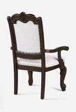 2pc Arm Chairs Beautifully Detailed Frames Luxurious Upholstery Coffee Brown Solid Wood Dining B2741P369414