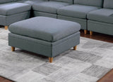 Living Room Furniture Ottoman Steel Color Dorris Fabric 1pc Cushion ottomans Wooden Legs Deco B01147403