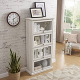 ZUN Glass display cabinet 4 Tier Glass Display Cabinet Storage Curio Cabinet with Flip up Glass Doors, W2275P206602