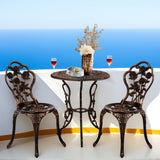 3 PCS Outdoor Bistro Set,Outdoor Patio Set, All-Weather Cast Aluminum Bistro Table Set for Backyard, 59012071