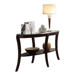 ZUN Rich Espresso Finish 1pc Sofa Table with Glass Inserted Top Curve Legs Lower Display Shelf Stylish B01166422