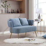 ZUN COOLMORE Polyester Accent sofa Modern Upholstered Armsofa Tufted Sofa with Metal Frame, Single W1539140089