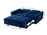 4 in1 Loveseat Sofa Bed Armrests & Storage Pockets, Multi-Function Tufted Pull-out Sofa Bed W2186P166129