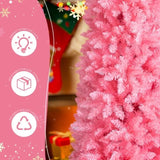 7.5 FT Hinged Christmas Tree, Artificial Pencil Christmas Tree, Unlit Artificial Christmas Pine Tree 28017987